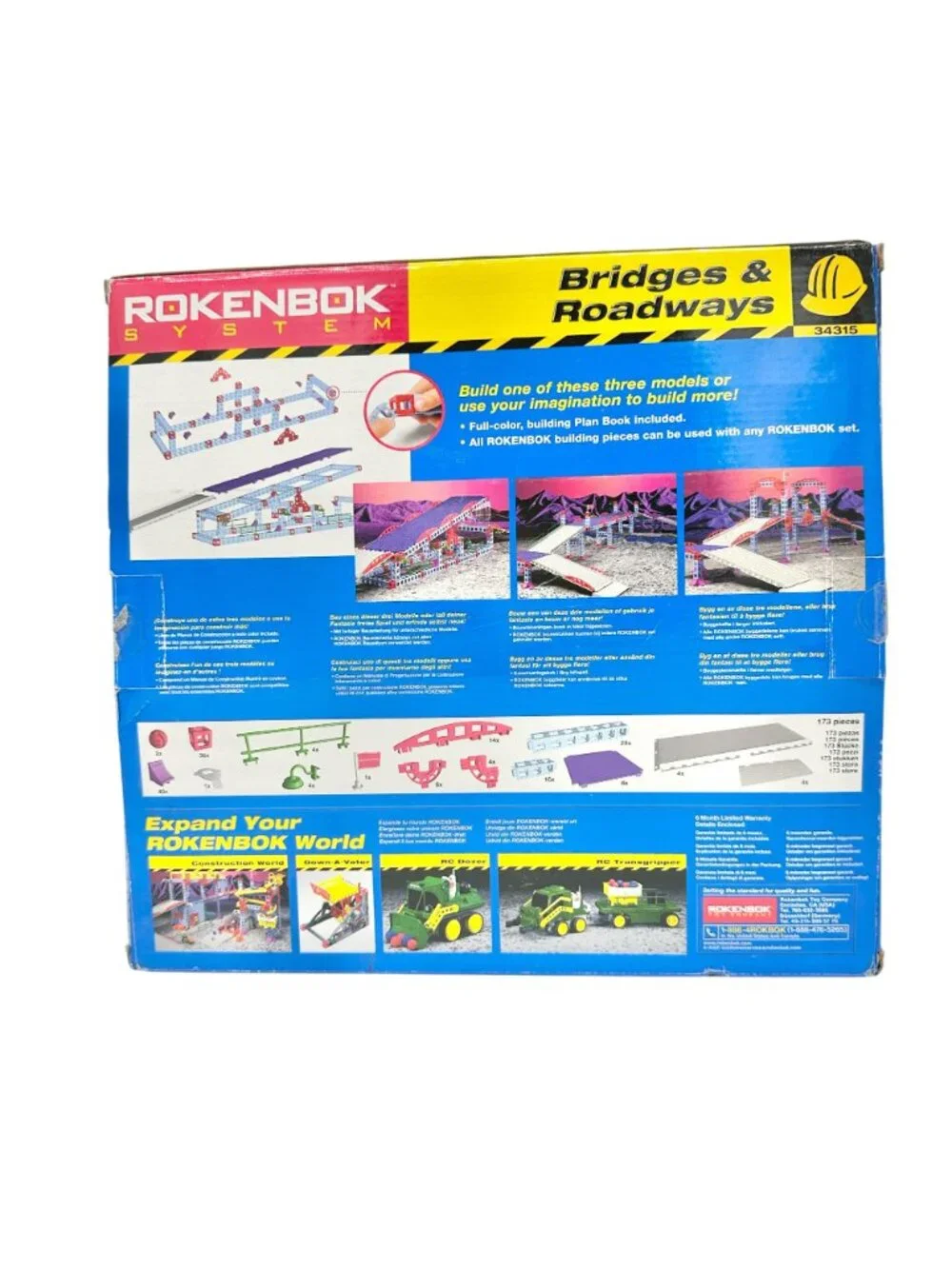 Rokenbok System Bridges and Roadways Building Set 34315- 173 Pcs (4 pcs missing)